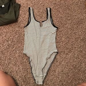 Striped urban outfitters body suit